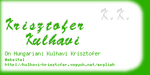 krisztofer kulhavi business card